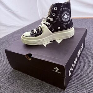 Converse CTAS Construct Hi Men's Size 3 Womens 4.5 Unisex Black White New In Box